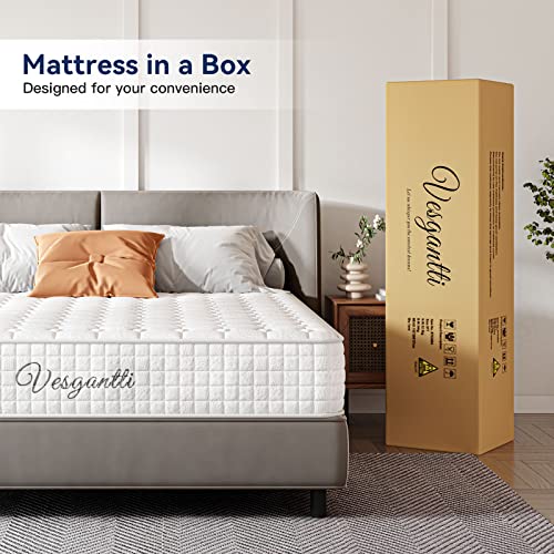 Vesgantti 8.6 Inch Multilayer Hybrid Twin Mattress - Multiple Sizes & Styles Available, Ergonomic Design with Memory Foam and Pocket Spring/Medium Firm Feel