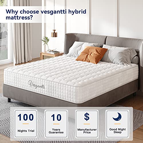 Vesgantti 8.6 Inch Multilayer Hybrid Twin Mattress - Multiple Sizes & Styles Available, Ergonomic Design with Memory Foam and Pocket Spring/Medium Firm Feel