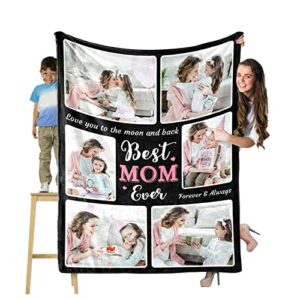 custom blanket personalized mother gift for mom from daughter, customized blankets with photos soft throw blanket for her