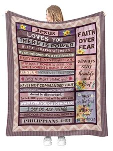 cobakuey christian gifts for women men blanket 60"x 50" - christian religious inspirational gifts,jesus religious love christ spiritual faith blanket for women,mother's day appreciation gift
