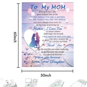 Mom Gifts from Daughter, Mothers Day Blanket Gifts for Mom, Mom Birthday Gifts from Daughter, Soft & Cozy Flannel Throw Blanket Gift for Mom, Mom Blanket 60"x50"