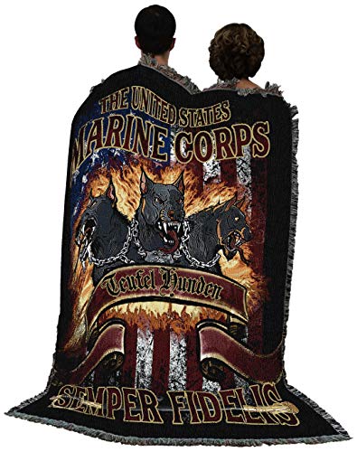 Pure Country Weavers US Marine Corps - The Devil Dog Semper Fidelis Blanket - Gift Military Tapestry Throw Woven from Cotton - Made in The USA (72x54)