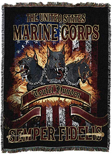 Pure Country Weavers US Marine Corps - The Devil Dog Semper Fidelis Blanket - Gift Military Tapestry Throw Woven from Cotton - Made in The USA (72x54)