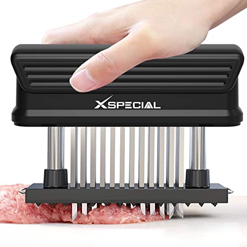 Bold XL Meat Tenderizer Tool 60-Blades Stainless Steel, Ease to Use & Clean - Kitchen Gadgets with Sharp Needle Makes The Toughest Steak Tender - No More Pounding Hammer Or Mallet