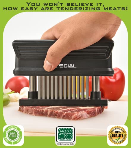 Bold XL Meat Tenderizer Tool 60-Blades Stainless Steel, Ease to Use & Clean - Kitchen Gadgets with Sharp Needle Makes The Toughest Steak Tender - No More Pounding Hammer Or Mallet