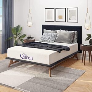 napqueen 6 inch cooling gel twin size medium firm memory foam mattress, bed in a box