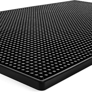 Tebery 2 Pack Rubber Bar Mat 18 x 12, Thick Durable and Stylish Black Bar Spill Mat. Non Slip, Non-Toxic, Service Mat for Coffee, Bars, Restaurants Counter Top