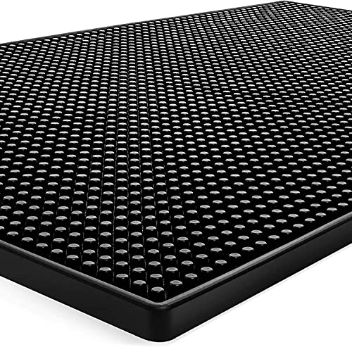 Tebery 2 Pack Rubber Bar Mat 18 x 12, Thick Durable and Stylish Black Bar Spill Mat. Non Slip, Non-Toxic, Service Mat for Coffee, Bars, Restaurants Counter Top