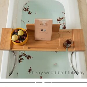 YEBDD Bathtub Tray Bath Tray Wooden Bathroom Storage Spa Bath Tub Tray Bridge Shelf Organizer Reading Rack (Size : 72cm)