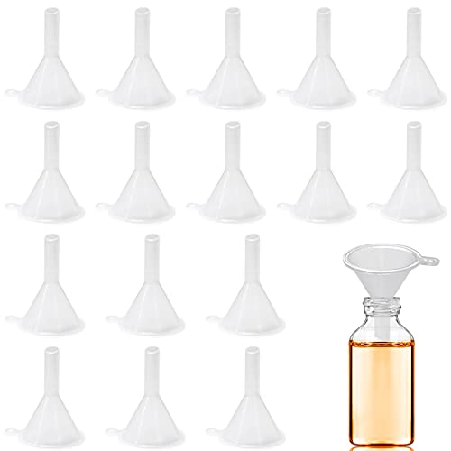 30 Pcs Small Funnel Mini Funnel Clear Plastic Funnels for Lab Bottles, Essential Oils, Perfumes, Spices, Sand Art, Powder Funnel