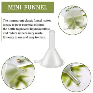 30 Pcs Small Funnel Mini Funnel Clear Plastic Funnels for Lab Bottles, Essential Oils, Perfumes, Spices, Sand Art, Powder Funnel