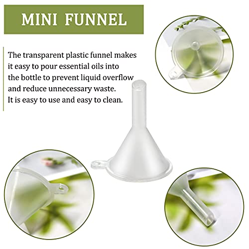 30 Pcs Small Funnel Mini Funnel Clear Plastic Funnels for Lab Bottles, Essential Oils, Perfumes, Spices, Sand Art, Powder Funnel