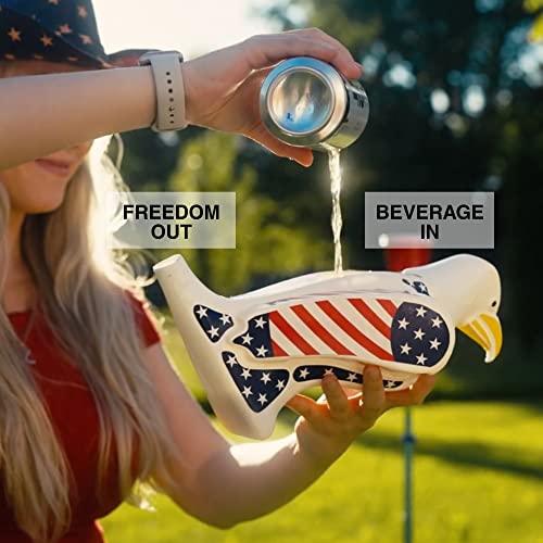 Freedom Funnel Beer Bong - American Eagle Beer Funnel - Patriotic Eagle - Made in USA - College Party Tool - Perfect for Drinking Fast and Loving Your Damn Country - 60 oz Eagle Beer Funnel