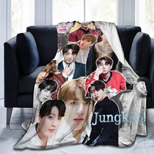 blanket jungkook soft and comfortable warm fleece blanket for sofa,office bed car camp couch cozy plush throw blankets beach blankets