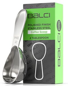 balci - stainless steel coffee scoop (2 tablespoon scoop) exact measuring spoon for coffee, tea, sugar, flour and more! …