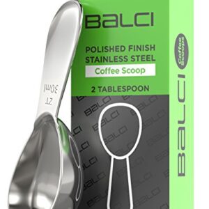 BALCI - Stainless Steel Coffee Scoop (2 Tablespoon Scoop) Exact Measuring Spoon for Coffee, Tea, Sugar, Flour and More! …