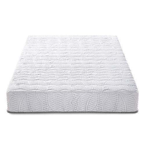 Olee Sleep 10 inch Omega Hybrid Gel Infused Memory Foam and Pocket Spring Mattress (Queen) & 14 Inch Heavy Duty Steel Slat/Anti-Slip Support/Easy Assembly/Mattress Foundation/Bed Frame, Queen