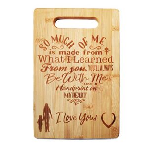 mothers present ~ special love heart poem bamboo cutting board mom present mother day mom birthday holiday engraved side for decor display or hanging reverse side for usage (10.6 x 7 rectangle)