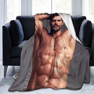henry cavill clark kent soft and comfortable warm throw blanket beach blanket picnic blanket fleece blankets for sofa,office bed car camp couch (50"x40")