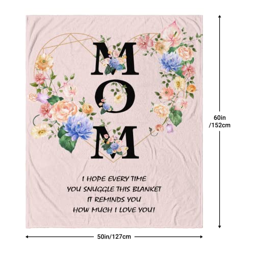 Xutapy Gifts for Mom Blanket 60’’x50’’, Mom Gifts from Daughter/Son, Best Mom Ever Gifts, Birthday Gifts for Mom Throw Blanket, I Love You Mom Gifts, Unique Mom Gift, Gifts for Mom Who Have Everything