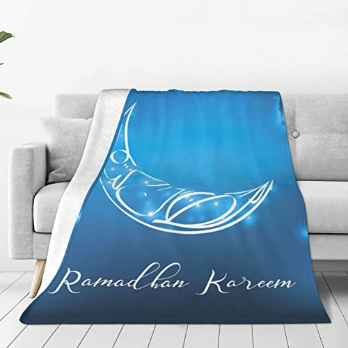 Ramadan Kareem 2023 Blanket Soft Plush for Couch Living Room Blanket Xmas Gift for Kids Adults ,50"x40"