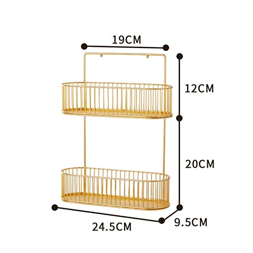 TAYSTE Bathroom Storage Basket Shampoo Holder Wall Mount Shower Shelf Caddy No Drill for Kitchen Utensils and Tools Double Layers