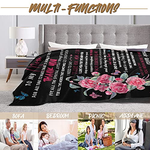 for Mom from Son Daughter Personalized Soft Flannel Blankets Flower Butterfly Throw Blankets Gift for Mothers Day Birthday Family Holiday 60"x 80"