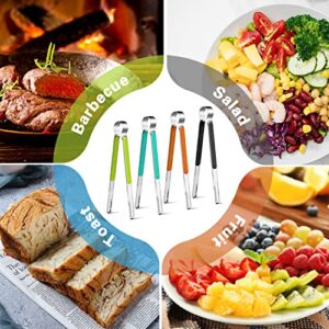 4Pcs Stainless Steel Kitchen Tongs, Serving Tongs for Cooking, 10" Metal Food Tongs with Non-Slip Comfort Grip, Non-Stick Cooking Tongs High Heat Resistant BBQ Tongs Grill Tongs for Barbecue Grilling