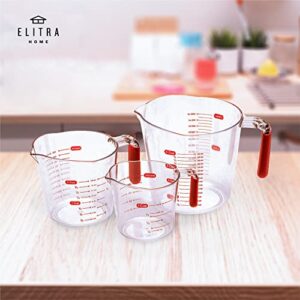 Measuring Cups and Spoons Set 13 Piece. Includes 10 Stainless Steel Measuring Spoons and 3 Plastic Measuring Cup – By Elitra Home