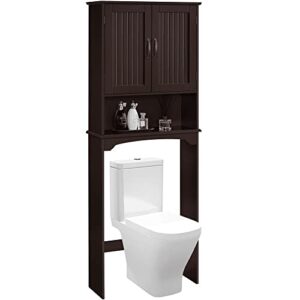 igsy 9" width wooden over the toilet bathroom storage cabinets with door (color : espresso)