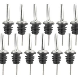 JBtek (12 Pack) Stainless Steel Classic Bottle Pourers w/Tapered Spout