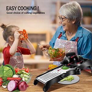 Masthome Mandoline Food Slicer, Adjustable Stainless Steel Vegetable Slicer for Cheese, Zucchini, Carrots, Fruits, Vegetable Chopper with Cleaning Brush and Gloves