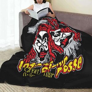 Insane Hip Clown Hop Posse Throw Blankets Flannel Blanket Lightweight Throw Blanket for Couch Bed Soft Warm Cozy 80"x60"