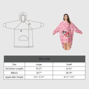 Perwzupe Blanket Hoodie Plus Size Wearable Blankets Oversized Sherpa Sweatshirt with Giant Pocket, Thick and Warm Flannel Blanket with Sleeves 5'5"-5'11"