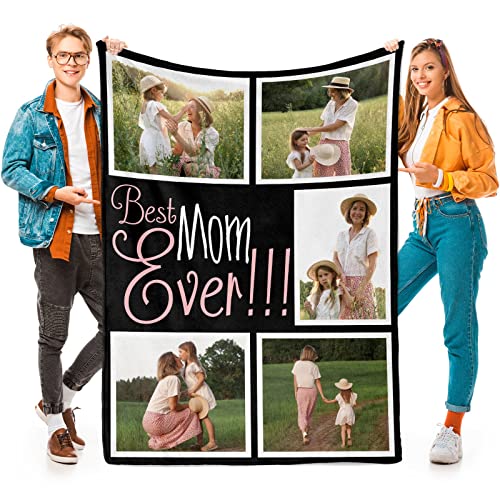 Personalized Mom Gifts for Mothers Day, Custom Blankets with Photos, Personalized Photo Blankets Using My Own Photos, Customized Blankets with Pictures, Best Mom Ever Gifts for Mom Grandma
