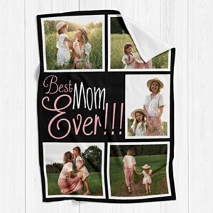 Personalized Mom Gifts for Mothers Day, Custom Blankets with Photos, Personalized Photo Blankets Using My Own Photos, Customized Blankets with Pictures, Best Mom Ever Gifts for Mom Grandma