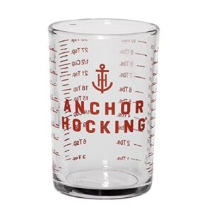 Anchor Hocking Glass Measuring Cup, 4 Pieces, Set Includes 5 oz, 1-cup, 2-cup, 4-cup