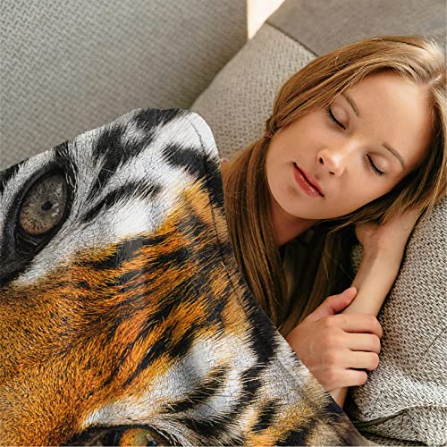 Flannel Blankets, Warm Decor Fleece Throw Blanket Soft Couch for Sofa Bed 50"X60" (Tiger)