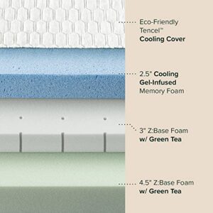 ZINUS 10 Inch Bliss Memory Foam Mattress Sustainable TENCEL Blend Cover / Pressure Relieving / CertiPUR-US Certified / Bed-in-a-Box / All-New / Made in USA, Twin