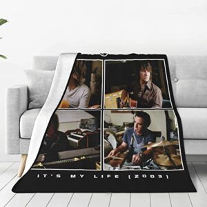 bon rock band jovi throw blankets flannel blanket lightweight throw blanket for couch bed soft warm cozy 40"x30"