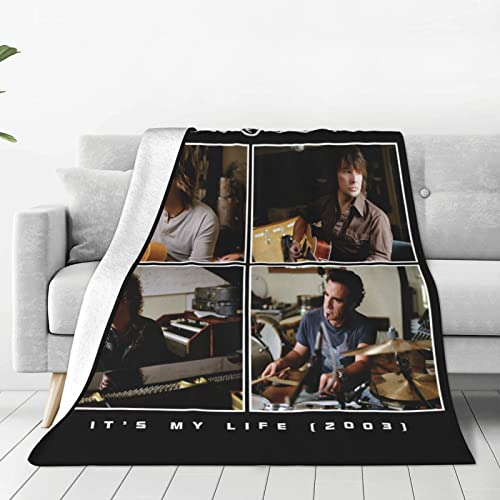 Bon Rock Band Jovi Throw Blankets Flannel Blanket Lightweight Throw Blanket for Couch Bed Soft Warm Cozy 40"x30"