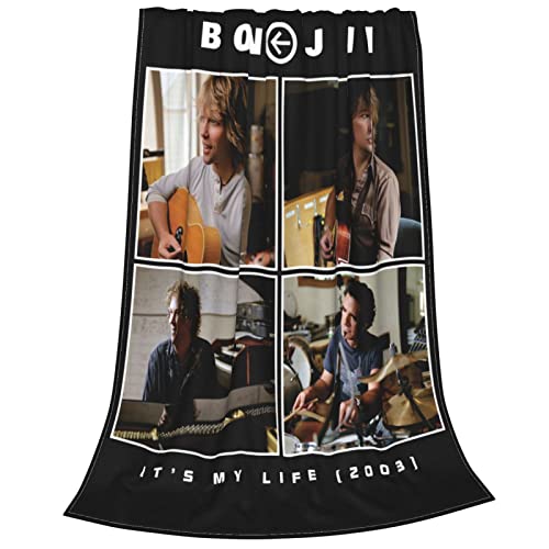 Bon Rock Band Jovi Throw Blankets Flannel Blanket Lightweight Throw Blanket for Couch Bed Soft Warm Cozy 40"x30"