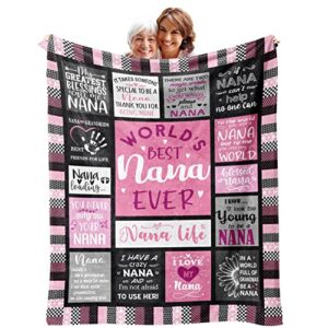 kituzol nana gifts blanket 50”x60”, mothers day blanket gifts for nana, nana blanket, nana birthday gifts, birthday gift for nana, best nana ever gifts, nana gifts from grandkids, grandma gifts