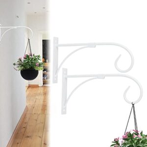 2PCS Wall Hanging Flower Basket Wall Decoration Hanging Basket Flower Frame Hanging Flower Frame Living Room Balcony Hanging Kitchen Decorations Wall Stickers (White, One Size)
