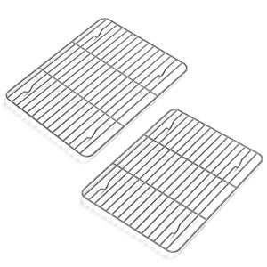2 pack cooling rack for baking stainless steel, heavy duty wire rack baking rack, 11.7" x 9.4" cooling racks for cooking, fits small toaster oven, dishwasher safe