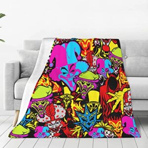 insane hip clown hop posse throw blankets flannel blanket lightweight throw blanket for couch bed soft warm cozy 50"x40"