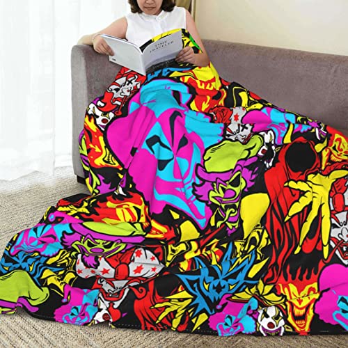 Insane Hip Clown Hop Posse Throw Blankets Flannel Blanket Lightweight Throw Blanket for Couch Bed Soft Warm Cozy 50"x40"