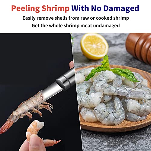 ADORAMBLING Shrimp Deveiner Tool, Stainless Steel Shrimp Cleaner, Shrimp Peeler and Deveiner Tool, Efficient Shrimp Deveiner for Chefs and Shrimp Lovers, Portable Shrimp Knife, Shrimp Cleaning Tool