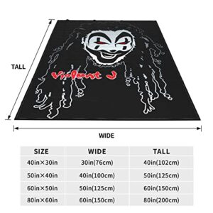 Insane Hip Clown Hop Posse Throw Blankets Flannel Blanket Lightweight Throw Blanket for Couch Bed Soft Warm Cozy 80"x60"