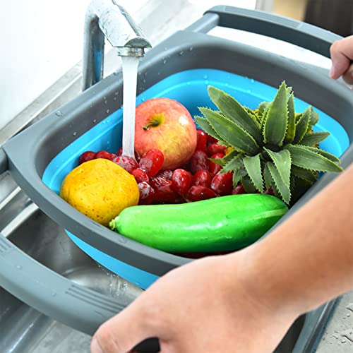 ChenTeng 1PCS Collapsible Colander, Collapsible Strainer Over The Sink, Collapsible Strainers and Colanders with Extendable Handles, Colander Collapsible for Pasta/Vegetable/Fruit (6-Quart, White)